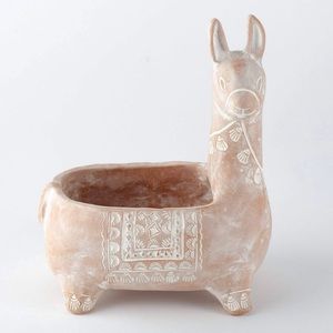 🆕 Handmade Terracotta Llama Planter Indoor Outdoor Whitewashed Lama